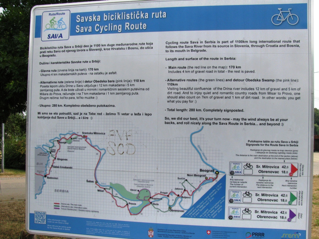 Savska biciklistička ruta - mapa