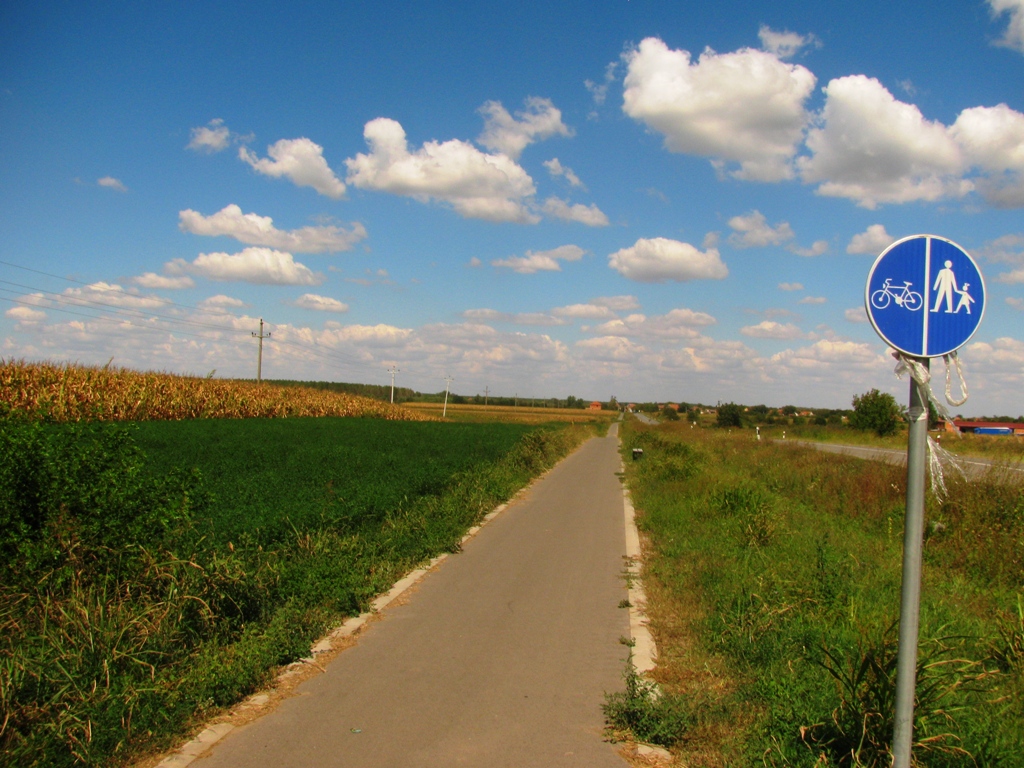 biciklističko-pešačka staza na putu biciklom do Kovačice